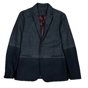 John Varvatos Two Tone Ombré Glen Plaid Blazer Grey Sport Jacket Size 40 Luxe